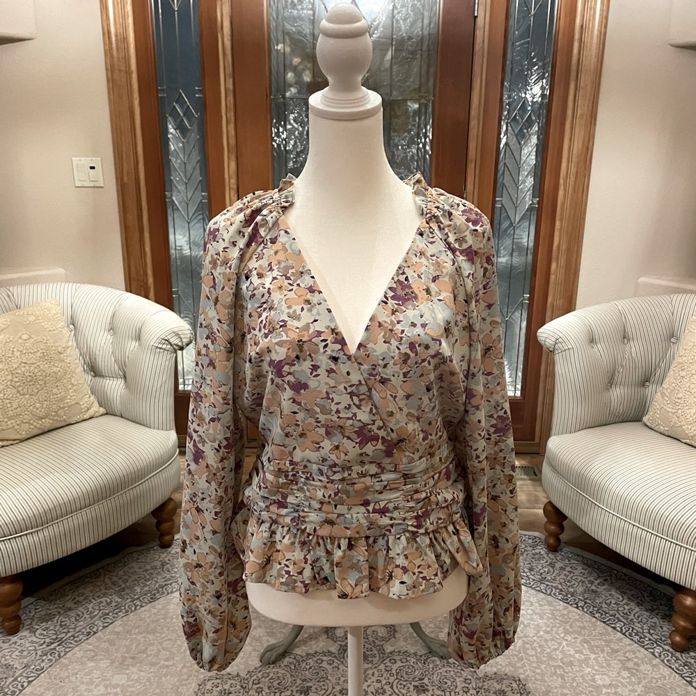 Homebody long-sleeve floral blouse